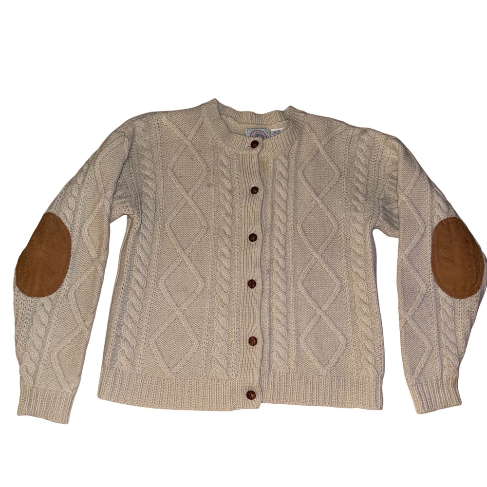 Cape‎ Isle Knitters Men's Shetland Wool Cable Knit Cardigan Sweater Size S